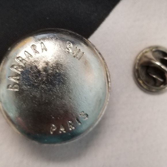 90s Barbara Bui Paris Flower Glass Dome Pin - Picture 7 of 8